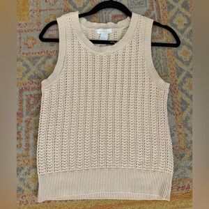 DESIGN HISTORY- Tan 100% Cotton Chevron Sweater Vest | Small